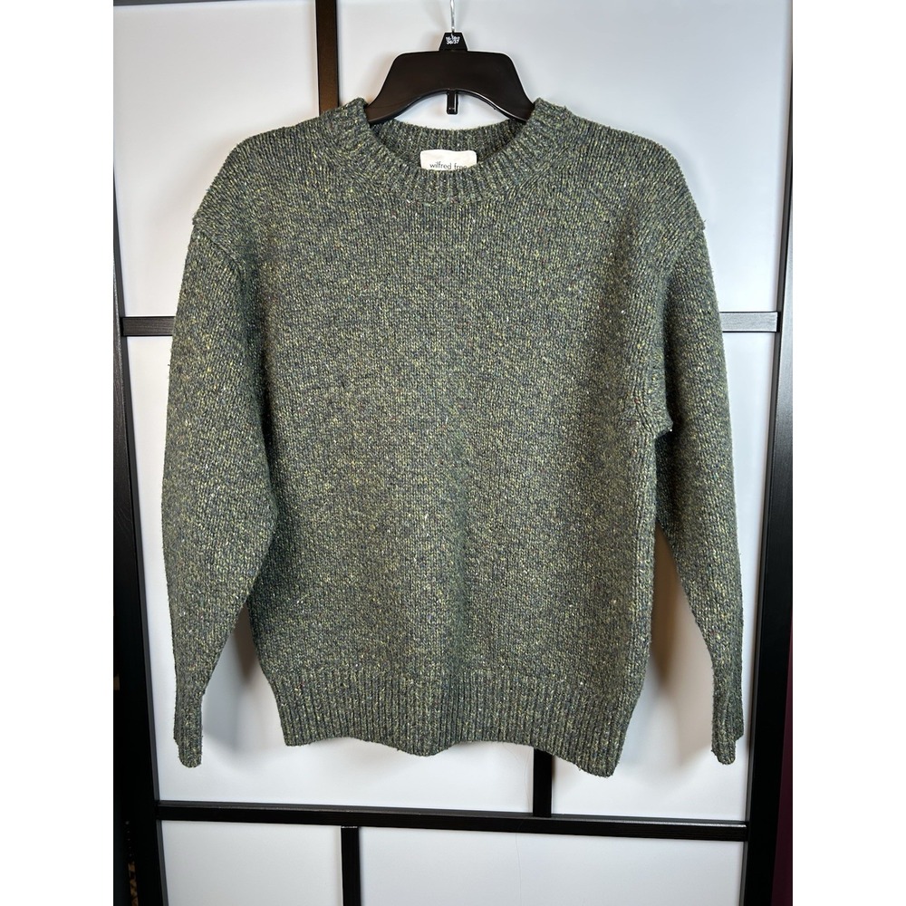Aritzia Wilfred Free Bronco Sweater Marl Fatigue Green Tweed Crewneck Wool XXS